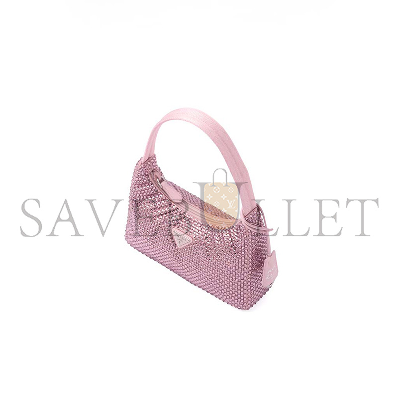 Pra*a re-edition satin mini-bag with crystals 1bc515 (22*17*6cm)